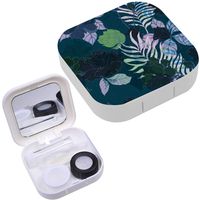 Portable Contact Lens Case Box Travel Kit Mirror + Bottle + Tweezers Container Holder [ Beautiful Floral ]