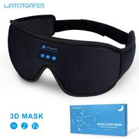 Sleep Headphones, Bluetooth 5.0 Wireless 3D Eye Mask 2019 Updated, WATOTGAFER Sleeping Headphones for Side Sleepers, Washable Travel Music Play Adjustable Speakers Microphone Handsfree Long Play Time