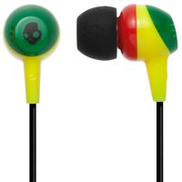 Skullcandy Jib in-Ear Noise-Isolating Earbuds, Lightweight, Stereo Sound and Enhanced Base, Wired 3.5mm Jack Connectivity, Rasta