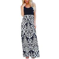 Women Summer Dress,Todaies Womens Casual Dress Sleeveless Scoop Neck Wave Striped Tank Maxi Long Dress 2018 (M, Black 7)