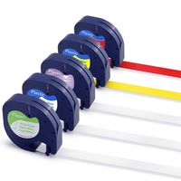 Letratag Refills Labeling Tape,  Compatible Dymo LetraTag Plus LT100H Tape 10697 91331 16952 91332 91333, 1/2 inch (12mm)13 Feet Each for Dymo LetraTag LT100T QX50, 5 Pack