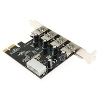 Semoic 4 Port PCI-E to USB 3.0 HUB PCI Express Expansion Card Adapter 5 Gbps Speed Top