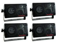 4) NEW PYRAMID 2060 600W 3-Way Car Audio Mini Box Speakers Stereo Indoor System