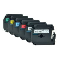 NineLeaf M-K MK131 MK231 MK431 MK531 MK631 MK731 Compatible for Brother P-Touch 12mm Color Combo Label Tapes (Pack of 6)