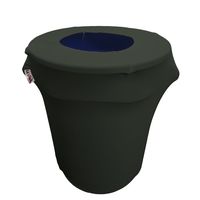 LA Linen Stretch Spandex Trash Can Cover 32-Gallon Round,Black