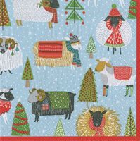 Entertaining with Caspari Warm and Wooly Paper Cocktail Napkins (Box of 40)