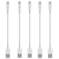 Short Lighting Cable,FEEL2NICE 5 Pack 7-Inch iPhone Cord Data Sync USB Portable Fast Charger for iPhone X XS Max XR / 8/8 Plus / 7/7 Plus / 6/6 Plus / 5S / iPad/iPod, White