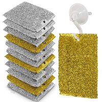 SPONGENATOR Kitchen Scrubbing Sponges w/Hole - Heavy Duty Non-Scratch Cleaner Sponges in 2 Colors - Multi-Surface Non-Metal Dish Scouring Scrubbers for Fast Cleaning – Bonus Suction Cup Holder (12)