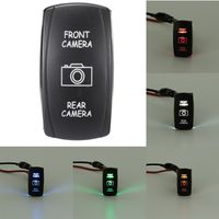 CALAP-STORE - Universal Car 12V 7 Pins FRONT CAMERA REAR CAMERA Switch LED DPDT ON-OFF-ON Rocker Switches RV Boat