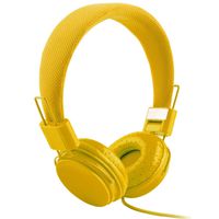 YJYdada Adjustable Foldable Kid Wired Headband Earphone Headphones with Mic Stereo Bass (Yellow)