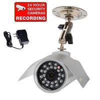 VideoSecu Outdoor Day Night Vision CCD Bullet Security Camera 24 IR LEDs 420TVL 6mm Lens for CCTV DVR Home Surveillance System with Power Supply 3QS