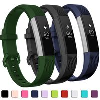 GEAK Compatible with Fitbit Alta and Fitbit Alta HR Band, Soft Classic Accessories Sport Bands Compatible for Fitbit Alta HR/Fitbit Ace,Black Green and Navy Blue,Large