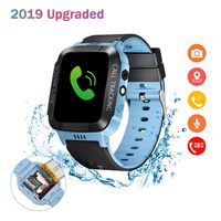 Eleoption Kids Smart Watches GPS Tracker Phone Call for Boys Girls Digital Wrist Watch, Sport Smart Watch, Touch Screen Cellphone Camera Anti-Lost SOS Learning Toy for Kids Gift (Black&Blue)