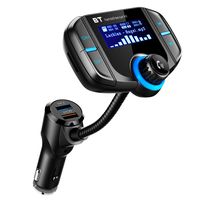 LUMAND [Upgraded 2019] Bluetooth FM Transmitter for Car with QC 3.0, Wireless Radio Adapter Hands Free Car Kit w/1.7 Inch Display and Dual USB Car Charger Support Power Off, AUX Output, TF Card Slot