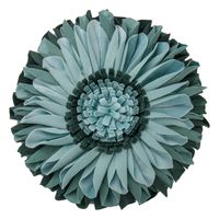 JWH 3D Sunflower Accent Pillow Handmade Round Cushion Decorative Pillowcase with Pillow Insert Home Office Chair Bed Living Room Decor Gift 18 Inch / 45 cm Velvet Ombre Blue