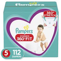 Diapers Size 5, 112 Count - Pampers Pull On Cruisers 360˚ Fit Disposable Baby Diapers with Stretchy Waistband, ONE MONTH SUPPLY