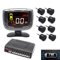 LED Display Car Rearview Reverse Radar System with 8 Parking Sensors, Sizet Front and Rear Parking Buzzer Beeps + LED Distance Display