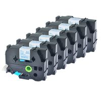 GREENCYCLE 6PK Blue on White Label Tape Compatible for Brother TZE 253 TZe253, 1 Inch, PT-1600 Labeling Maker