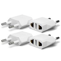 Unidapt European Plug Adapter Power Converter, Travel from Usa Us to EU Europe adaptor(4 piece)