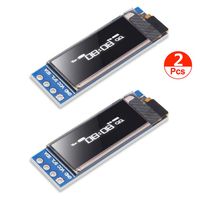 Organizer 2pcs I2C OLED Display Module 0.91 Inch I2C SSD1306 OLED Display Module I2C OLED Screen Driver DC 3.3V~5V for Arduino (White)