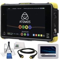 Atomos Shogun Flame 7" 4K HDMI/12-SDI Recording Monitor 14PC Accessory Kit. Includes Crucial MX500 250GB Solid State Drive, HDMI Cable, Deluxe Camera Starter Kit, Microfiber Cleaning Cloth