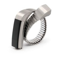 Twist-O-Flex Metal Expansion Brushed Stainless Steel Stretch Band Replacement for The Fitbit Alta and Alta HR in a Size XXS by Speidel