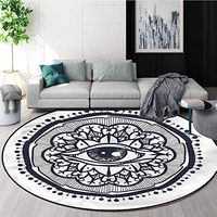 Occult Modern Machine Washable Round Bath Mat,Retro All Seeing Eye Art Floor Mat Home Decor Round-51