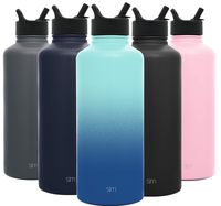 Simple Modern 84 oz Summit Water Bottle with Straw Lid - Hydro Vacuum Insulated Flask Double Wall Half Gallon Chug Jug - 18/8 Stainless Steel Ombre: Pacific Dream