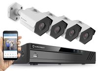 Amcrest UltraHD 4-Megapixel (2688 x 1520P) 4CH Network POE Video Security System (NVR Kit) - Four 4MP Outdoor Bullet PoE IP Cameras (IP4M-1026EW), Power Over Ethernet (White)