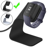 CAVN Charger Dock Compatible with Fitbit Charge 3 / Charge 3 SE, Replacement Charging Cable Cord Stand Cradle Base with 4.2 ft USB Cable Accessories (Black)