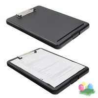 Plastic Clipboard with Storage - Lightweight Polypropylene Clipboard for Students, Professionals, School Supplies (Black)