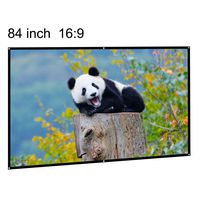 Projection Screen Portable 84 Inch 16:9 Diagonal Portable DIY Indoor Outdoor Movie Projector Screen HD Wall Mounted Home Cinema Theater Screen Matte White for Home School Business Meeting Room Outside