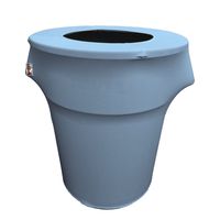 LA Linen Stretch Spandex Trash Can Cover 55-Gallon Round, Light Blue