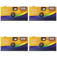 EasyShot 35mm Disposable Camera Film Flash 24 Exp Vintage Single Use One Time (4 Pack)