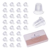 BEADNOVA Earring Backs Rubber Soft Clear Earing Backings Replacement Secure Silicone for Pierced Earings Back for Fish Hook Hypoallergenic Plastic Earrings Stopper for Wire Earrings 200pcs