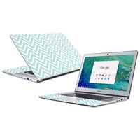 MightySkins Skin Compatible with Acer Chromebook 15" (2018) - Aqua Chevron | Protective, Durable, and Unique Vinyl Decal wrap Cover | Easy to Apply, Remove, and Change Styles | Made in The USA