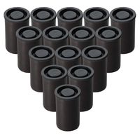 Plastic Film Canister with Lids, Small Accessories, Pills Storage Pack of 15 (Black)