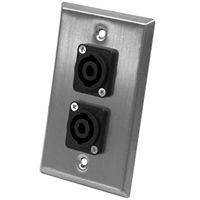 Seismic Audio SA-PLATE10 Stainless Steel Wall Plate with Dual 4 Pole Speakon Connectors