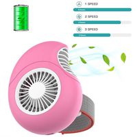 LINMETIC Mini Portable USB Personal Fan 3-Level Speed Hand Free Fan for Outdoor Event, Office,Travel (Pink Conch)