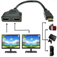 1080P HDMI Male to 2 HDMI Female 1 in 2 Out Splitter Cable Adapter Converter for DVD Players/PS3/HDTV/STB and Most LCD Projectors