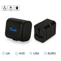 Travel AC Power plug Adapter-Dante D0822 (2017 New Design) USA UK European Italy Asia 150 Countries Universal AC Adapter (Black)