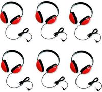 Califone 2800-RD Listening First Headphones in Red (Set of 6)
