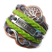 Ac Union ACUNIONTM Handmade Infinity Best Friend Tree for Life Charm Friendship Gift Leather Bracelet