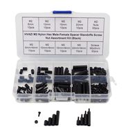 HVAZI M2 Nylon Hex Male-Female Spacer Standoffs Screw Nut Assortment Kit (Black)