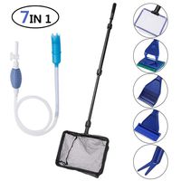 Toopify Aquarium Fish Tank Clean Tools, 6 in 1 Adjustable Cleaning Kit & Fish Tank Gravel Cleaner Siphon for Water Changing and Sand Cleaner
