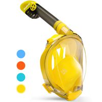 Greatever G2 Full Face Snorkel Mask with Latest Dry Top System,Foldable 180 Degree Panoramic View Snorkeling Mask with Camera Mount,Safe Breathing,Anti-Leak&Anti-Fog