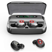 True Wireless Earbuds T10 Bluetooth 5.0 Headphones, Sports in-Ear TWS Stereo Mini Headset w/Mic Extra HiFi Bass IPX7 Waterproof,Instant Pairing with Charging Case Noise Cancelling Earbuds Earphones
