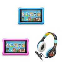 All-New Fire HD 8 Kids Edition Tablet 2-pack - Blue/Pink, with Wreck It Ralph 2 Kids Headphones
