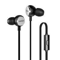 Edifier P293 in-Ear Headset - IEM in Ear Monitor Earbud Headphone, Cellphone Earphones with Mic and Remote for iPhone, Android, Samsung, HTC, LG Smartphones - Black