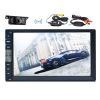 Wireless Backup Camera+7 Inch Capacitive Touchscreen car Stereo in Dash Video Audio Mirror Link for Android APP Phones GPS Navigation Double Din Car Radio NO-DVD Player
